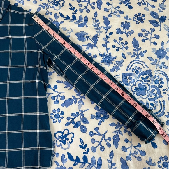 Women's Draper James Blue and White Window Pane Flannel Size 4 - Picture 8 of 14